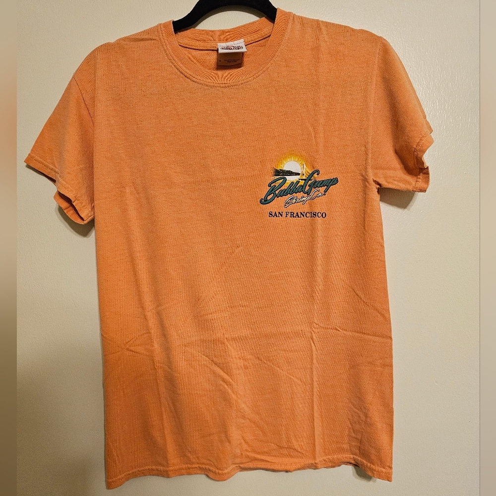 Bubba Gump San Francisco Graphic Logo Short Sleeve Crewneck Tee Orange Small